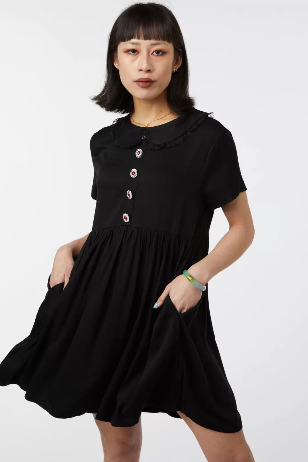 Dresses & Pinafores<Black Friday Gem Goth Babydoll Dress