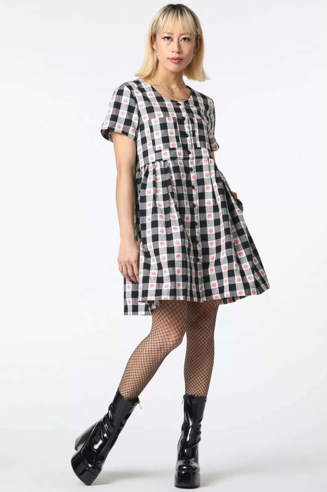 Dresses & Pinafores<Revival Gingham Peach Smock Dress