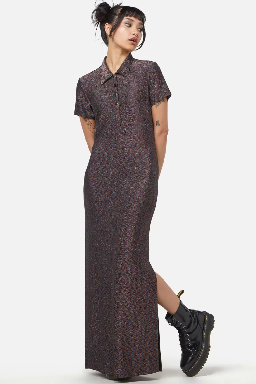 Dresses & Pinafores<Dangerfield Glitter Mesh Midi Dress