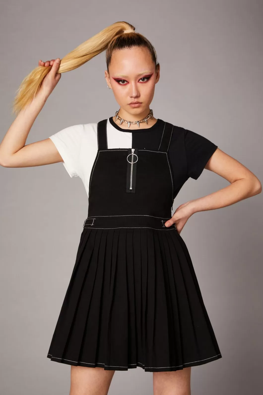 Dresses & Pinafores<Black Friday Goth Pleated Twill Pinny