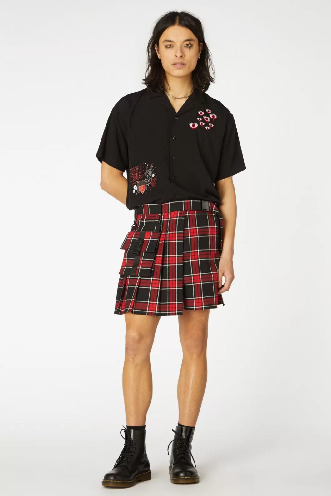 Pants & Shorts<Black Friday Goth Tartan Clip Skort