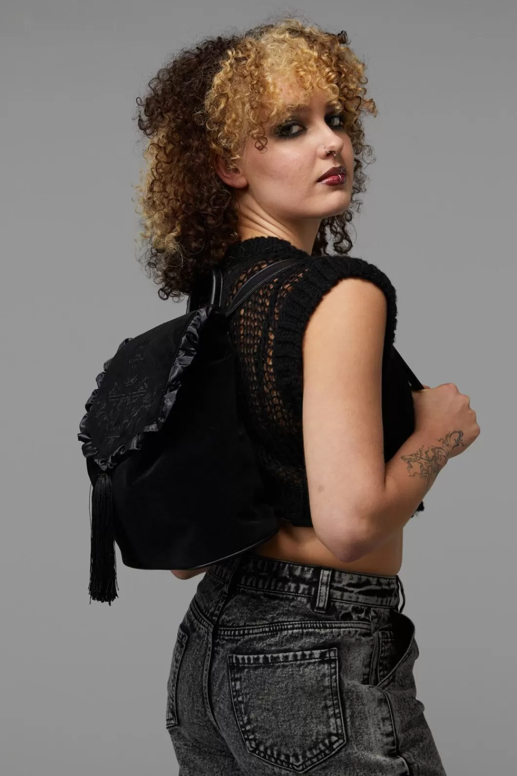 Bags<Black Friday Gothic Velvet Backpack