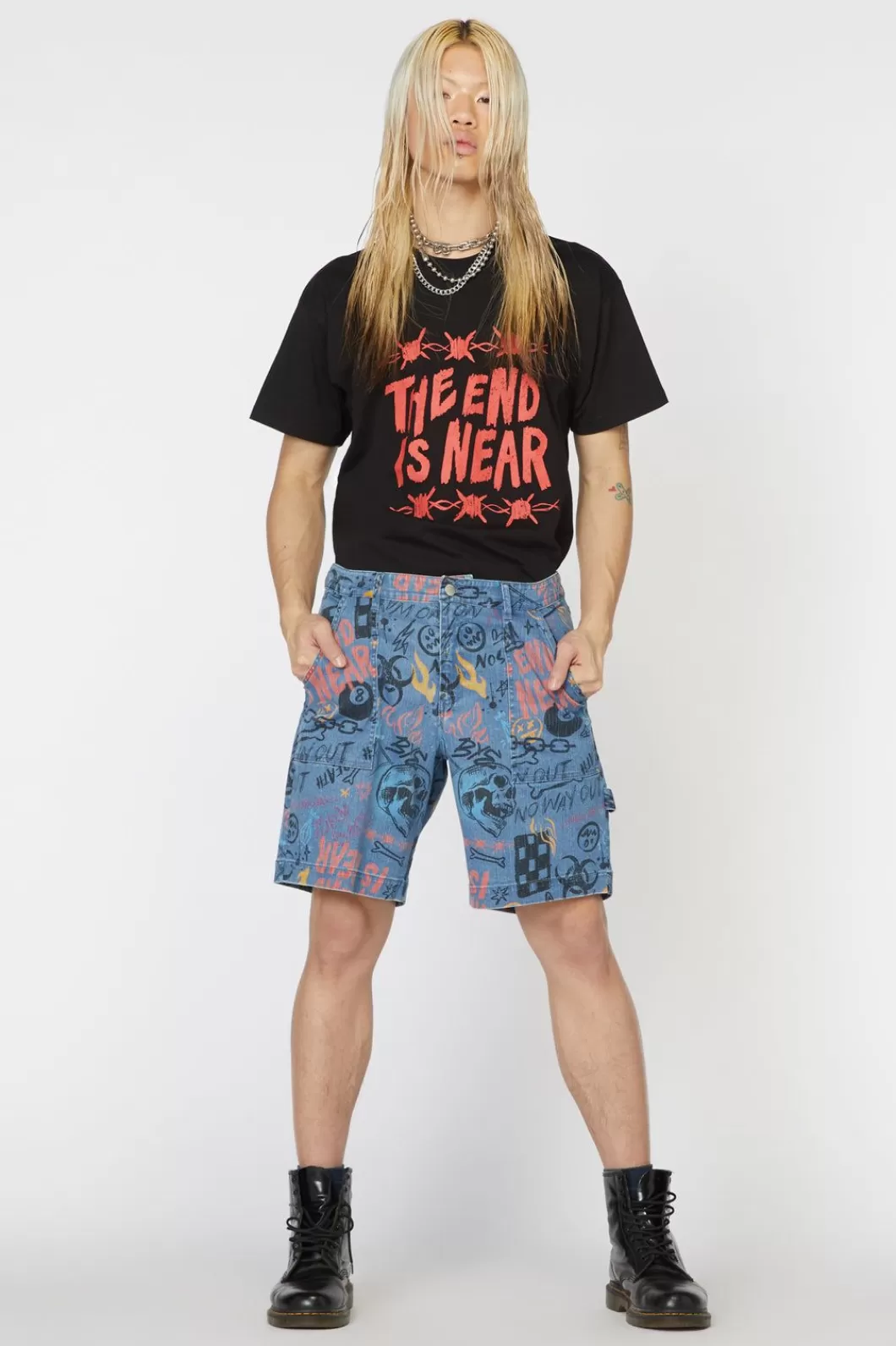 Pants & Shorts<Dangerfield Graffiti Denim Unisex Short