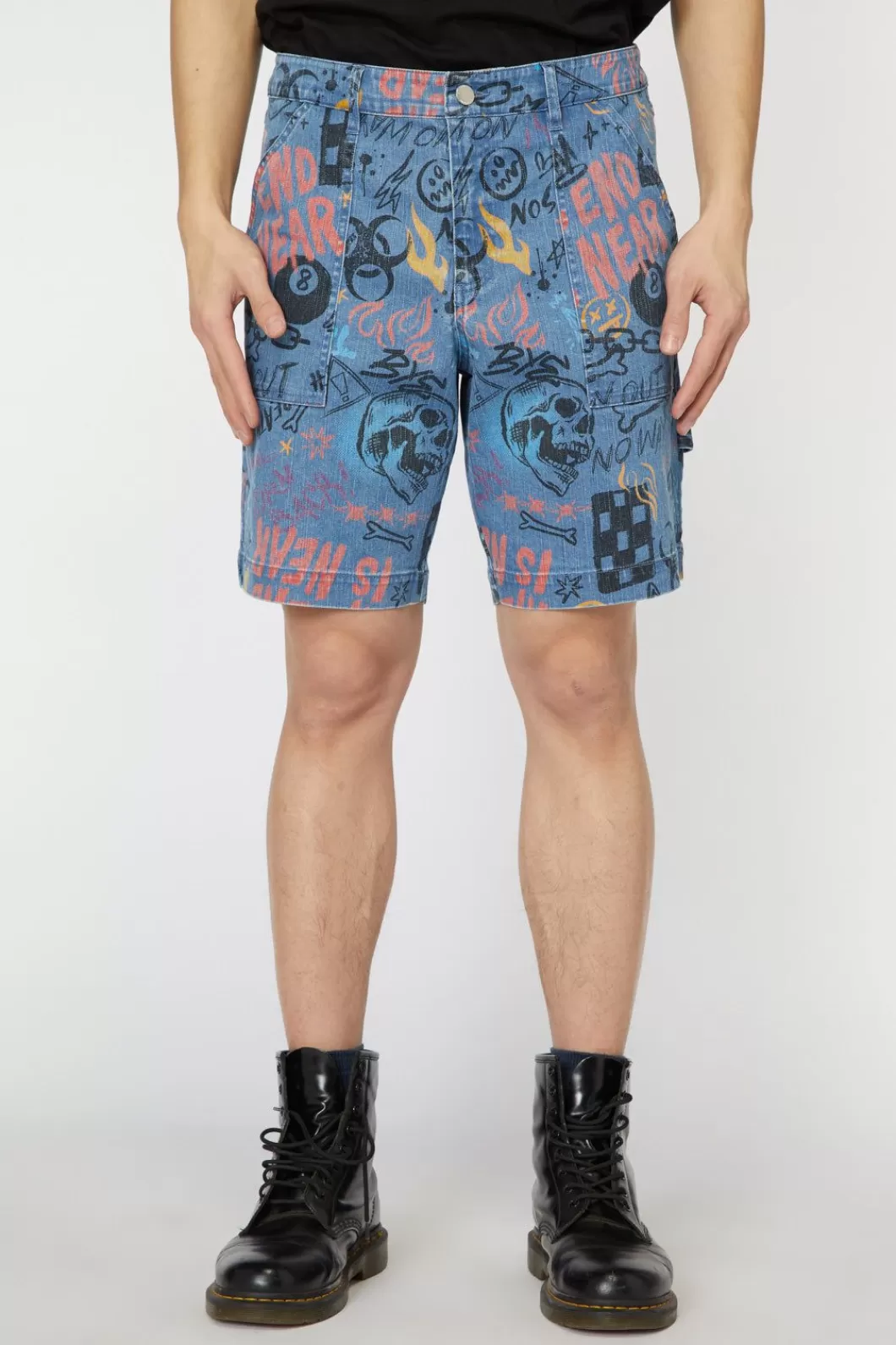 Pants & Shorts<Dangerfield Graffiti Denim Unisex Short