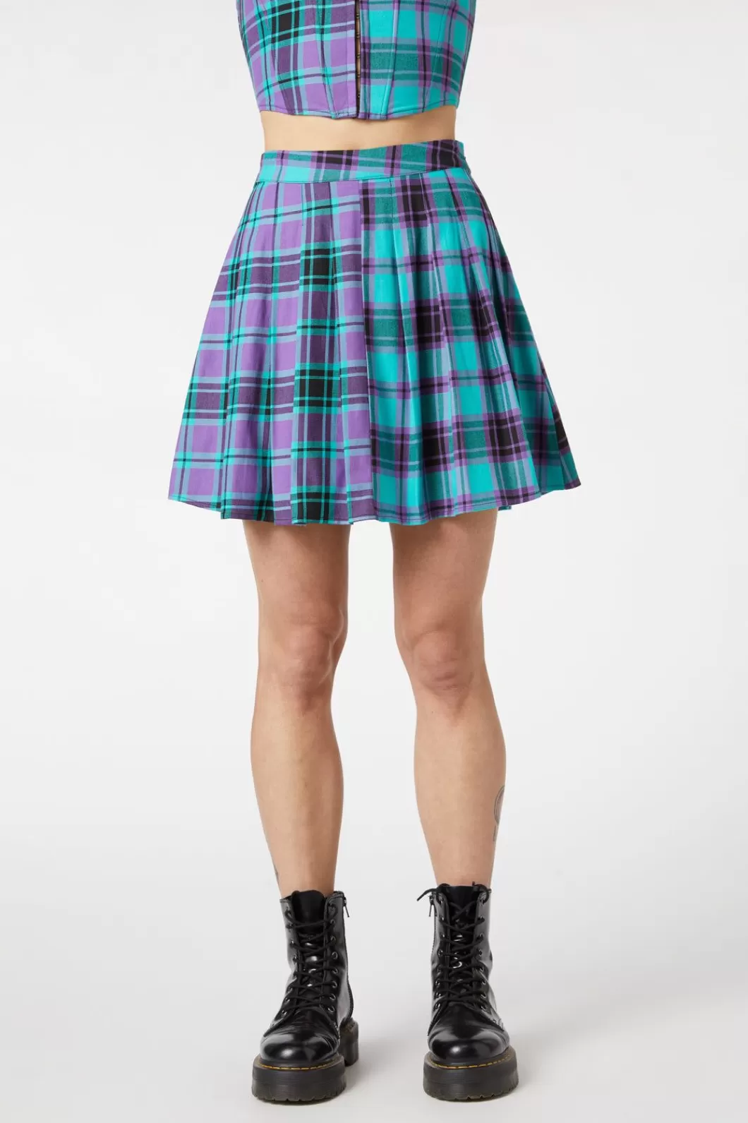 Skirts & Skorts<Dangerfield Grinning Tartan Pleated Skirt