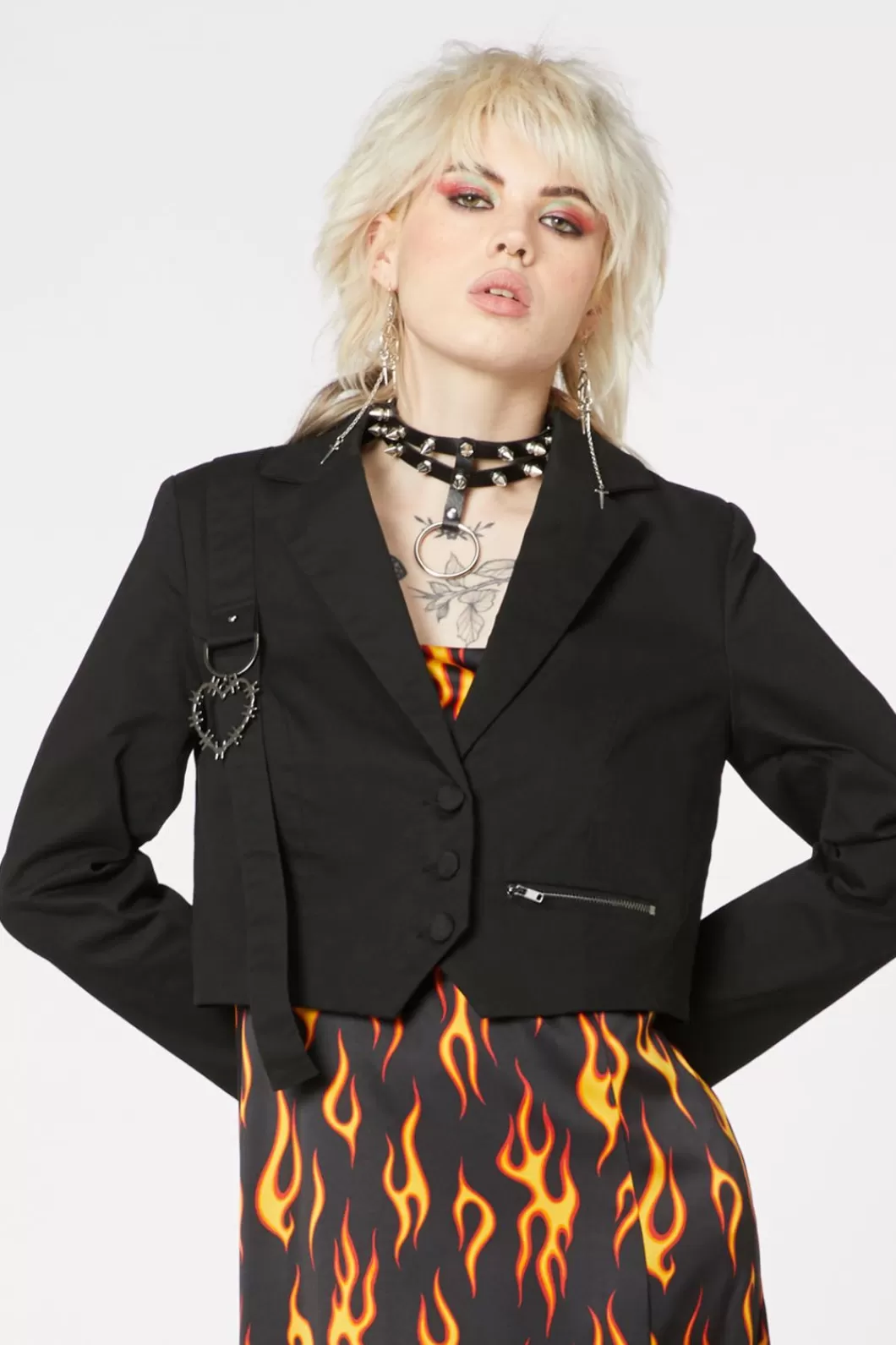 Jackets & Coats<Dangerfield Grunge Cropped Blazer