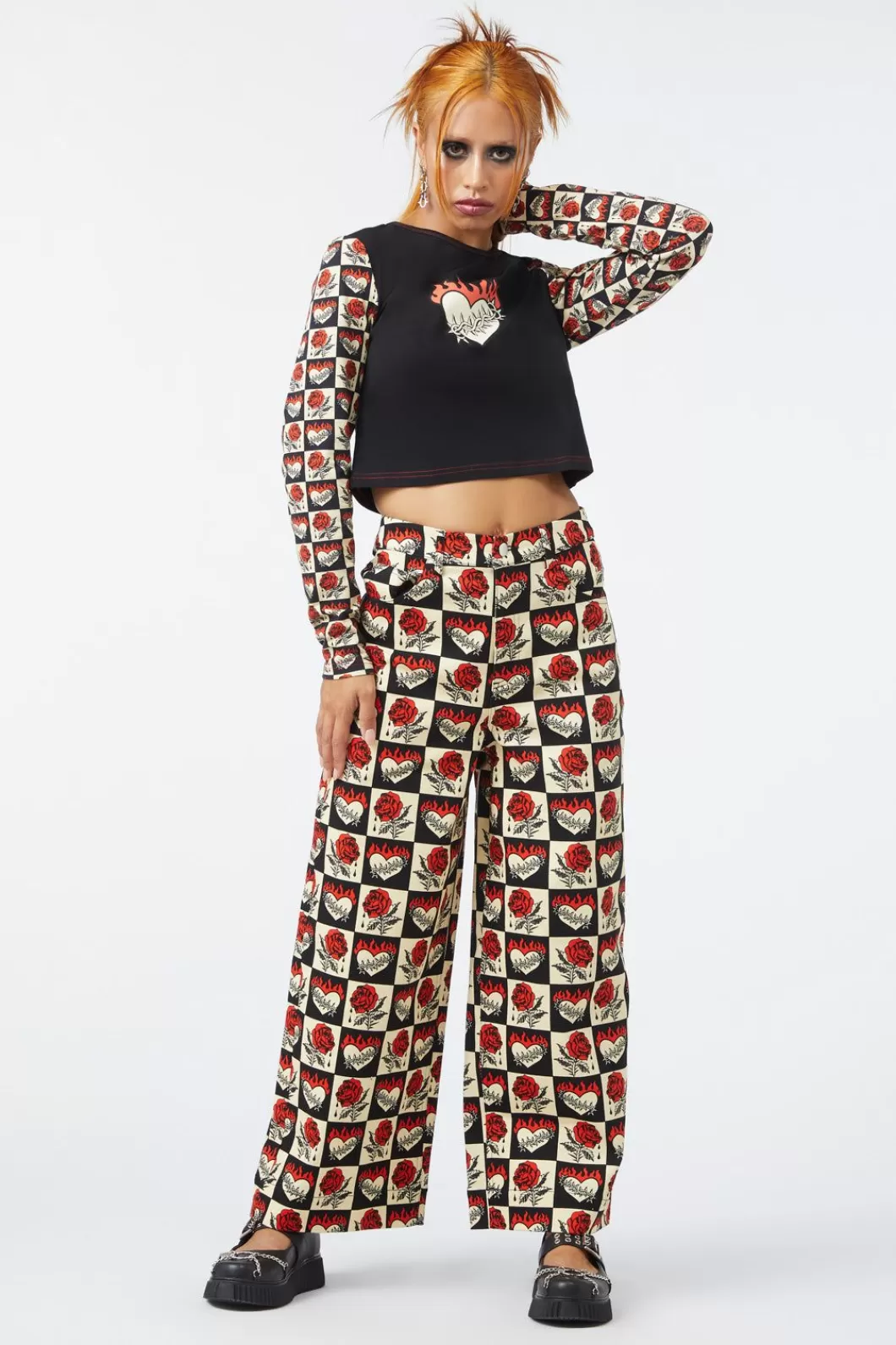 Pants & Jumpsuits<Dangerfield Guilded Heart U0026 Rose Pant