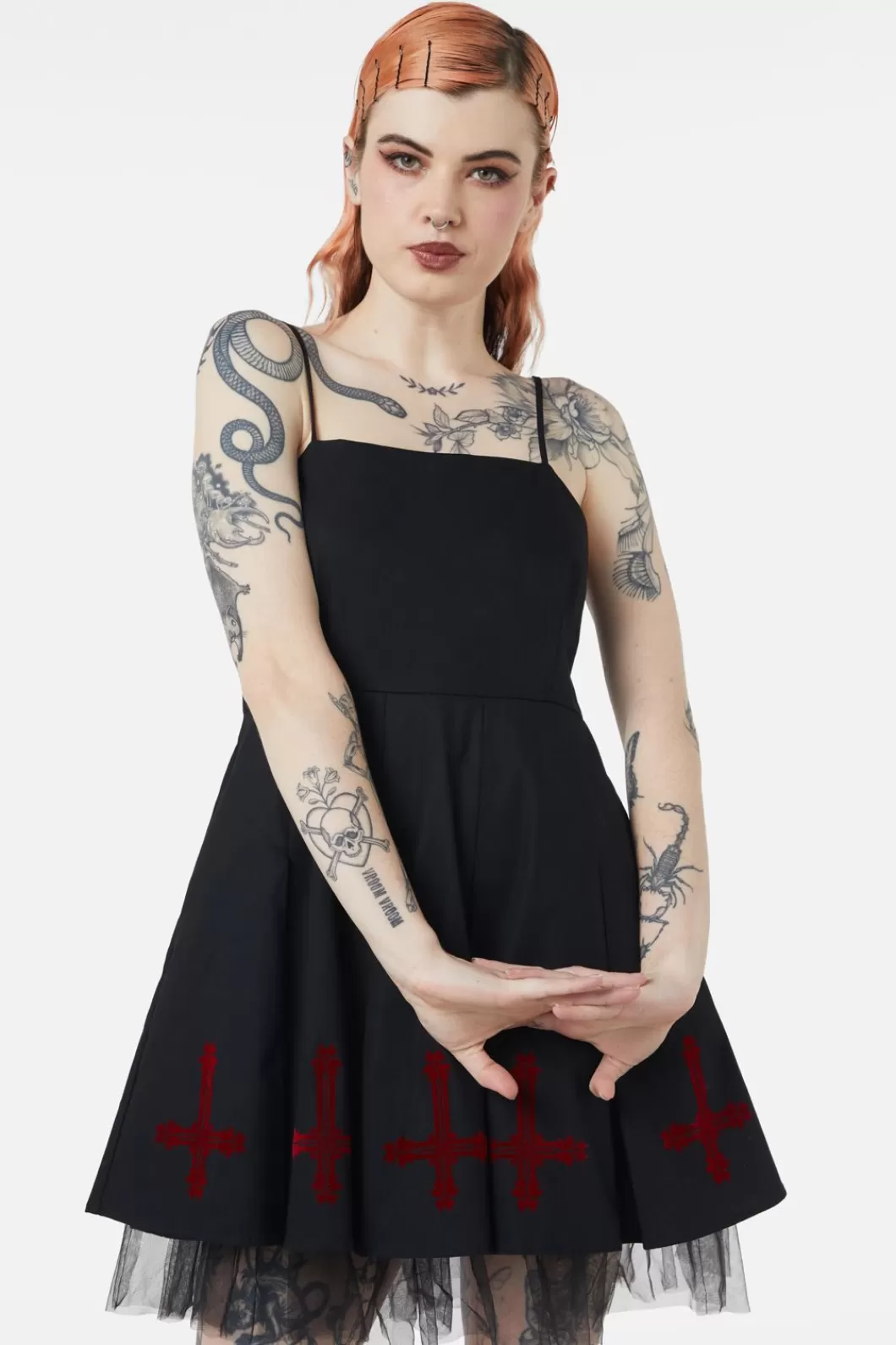 Dresses & Pinafores<Dangerfield Hail Lilith Flocked Hem Bustier Dress