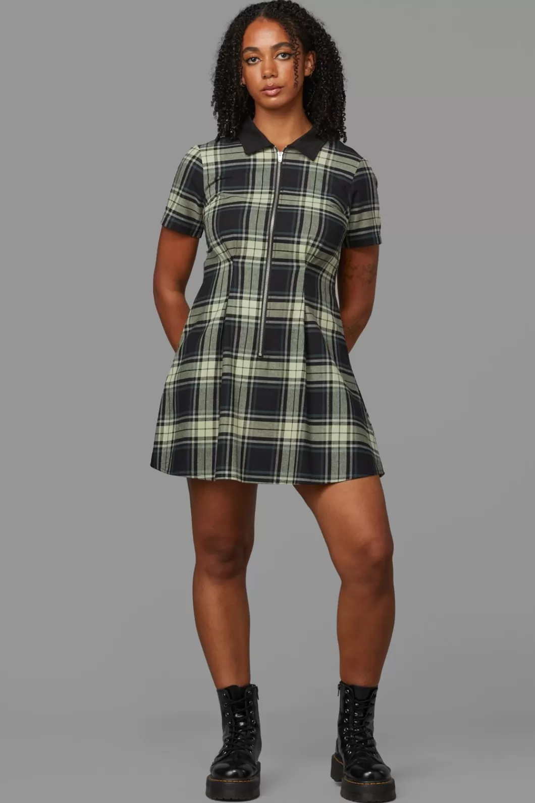 Dresses & Pinafores<Black Friday Haunted Bloom Tartan Skater Dress