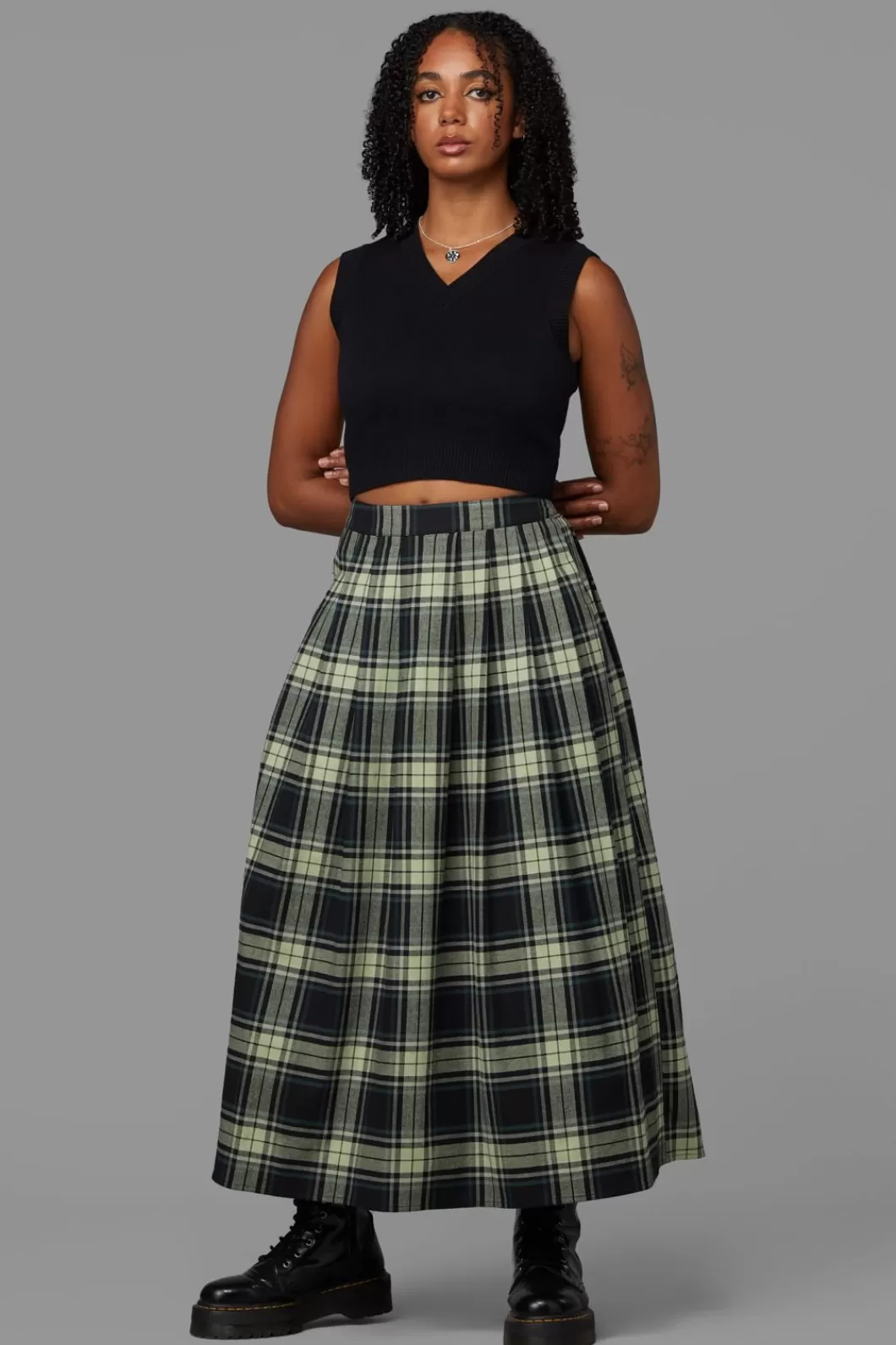 Skirts & Skorts<Black Friday Haunted Bloom Tartan Skirt