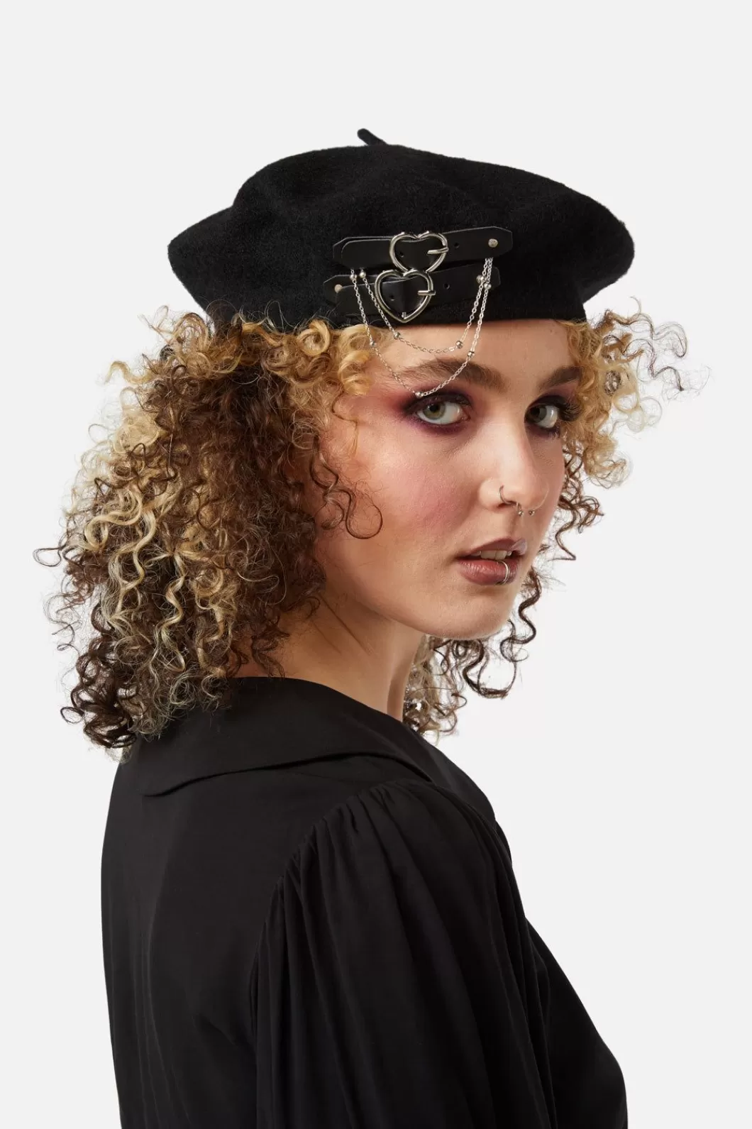 Hats<Dangerfield Heart Buckle Beret