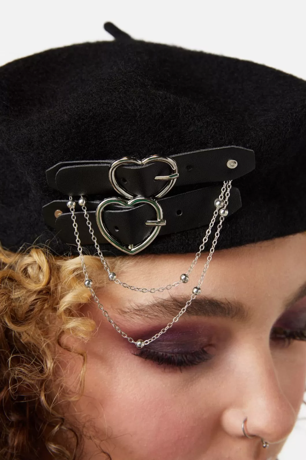 Hats<Dangerfield Heart Buckle Beret