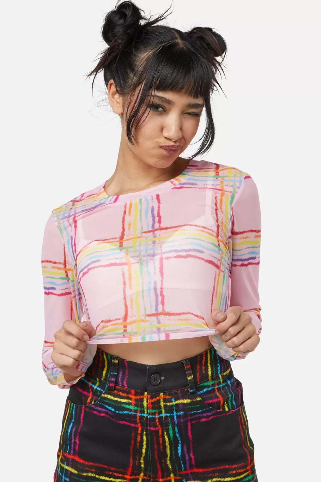 Blouses & Tops<Dangerfield Hype Queen Mesh Crop