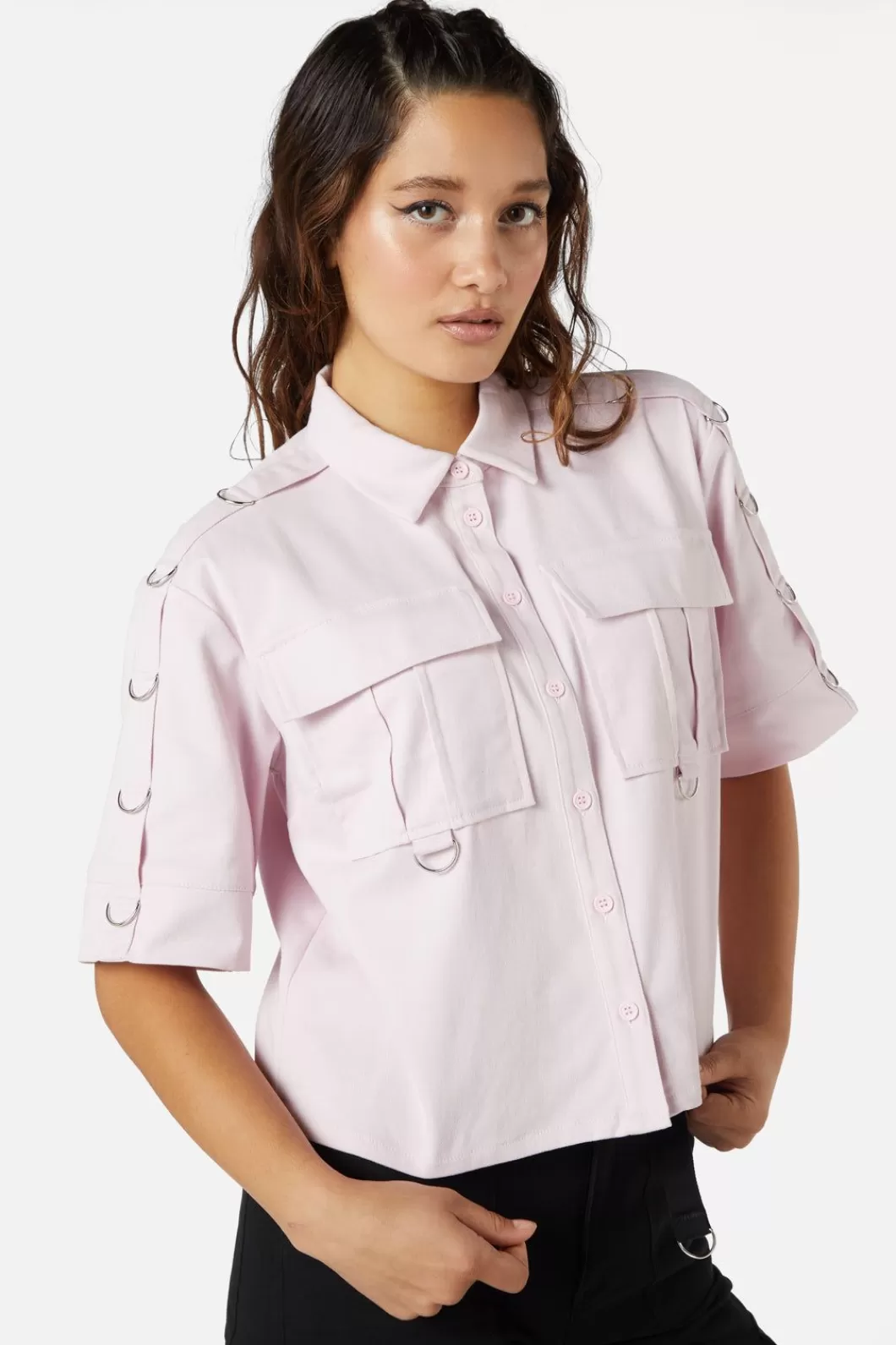 Blouses & Tops<Dangerfield Jagger O-Ring Crop Blouse