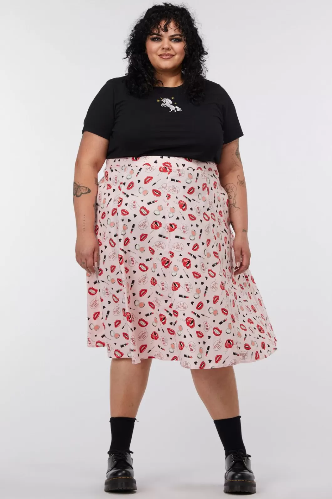 Skirts & Skorts<Revival Kiss And Makeup Skirt Curve