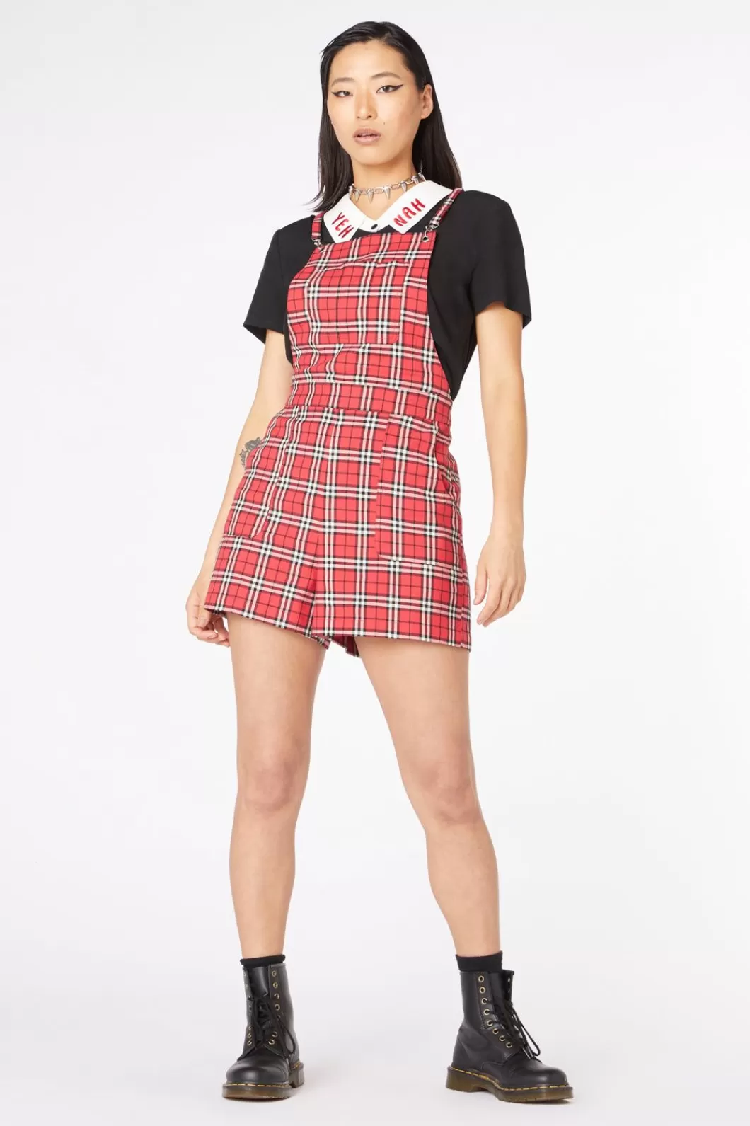 Dresses & Pinafores<Dangerfield Nah Tartan Bib Playsuit