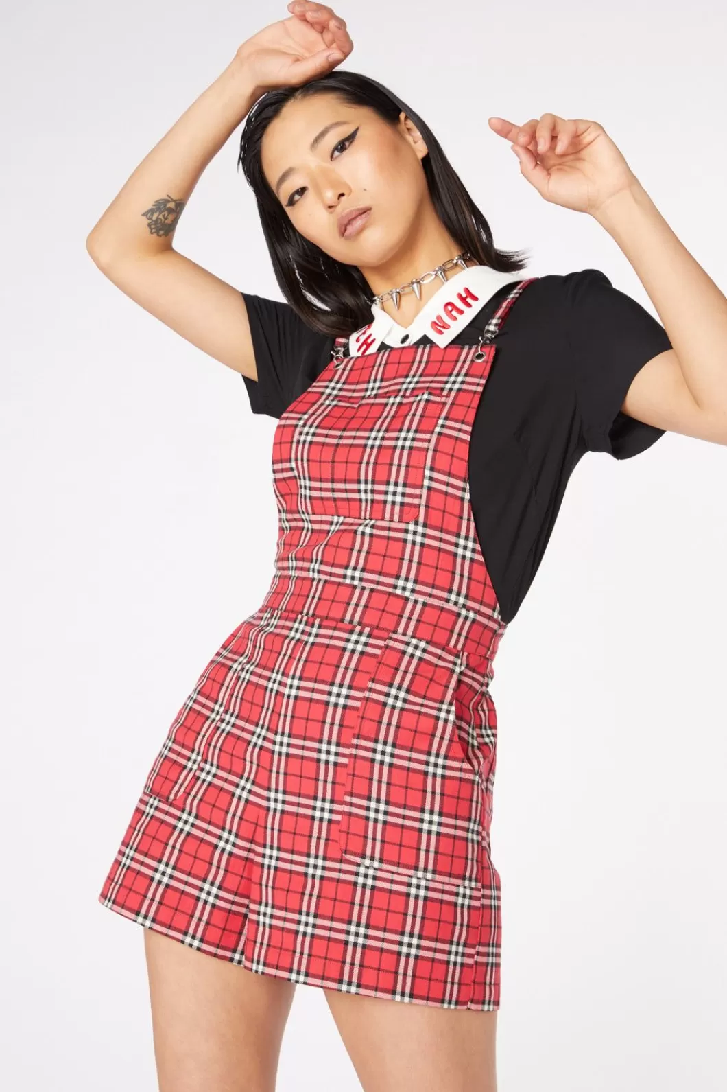 Dresses & Pinafores<Dangerfield Nah Tartan Bib Playsuit