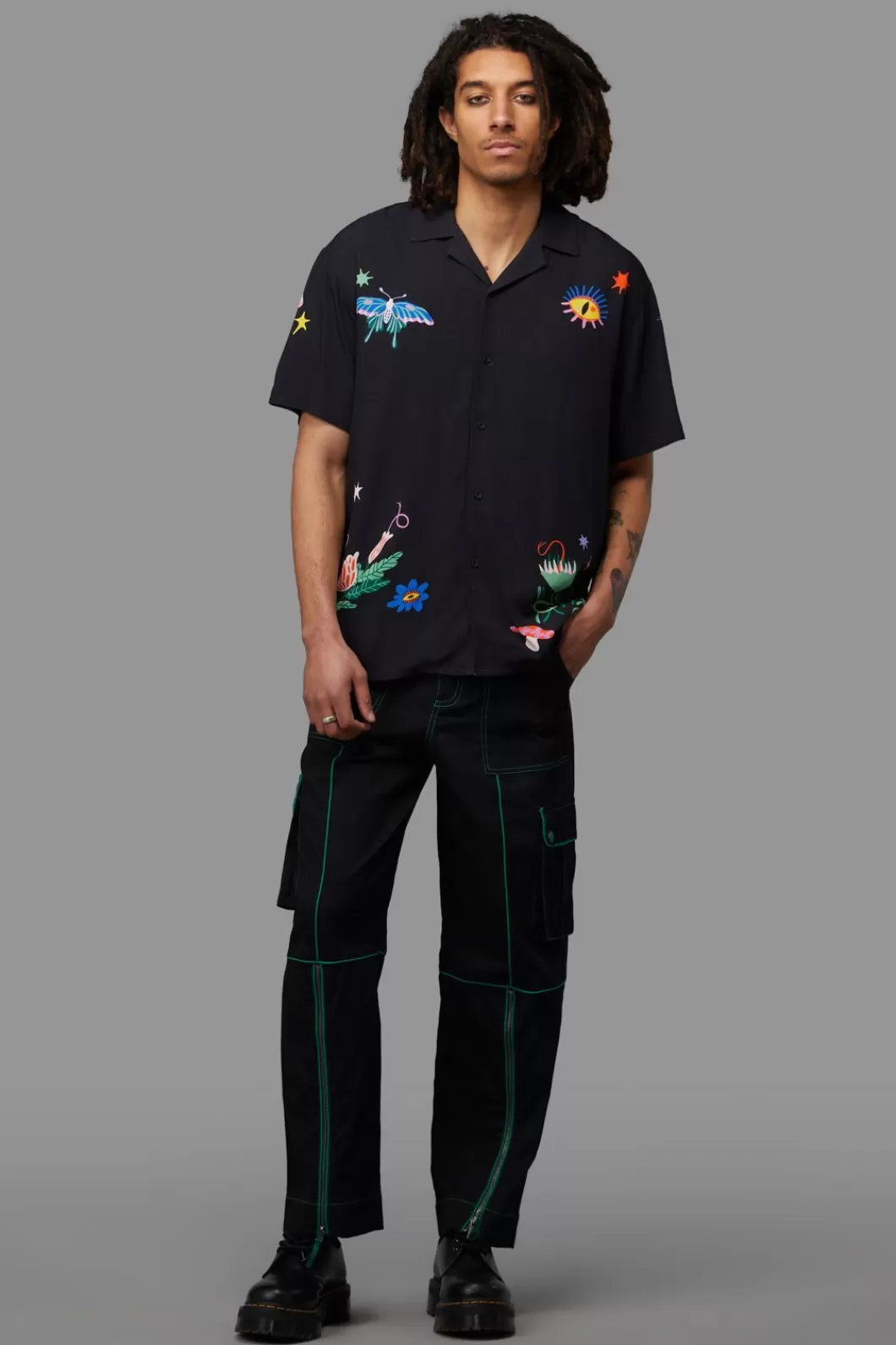 Shirts & Tees<Black Friday Night Garden Short Sleeve Shirt