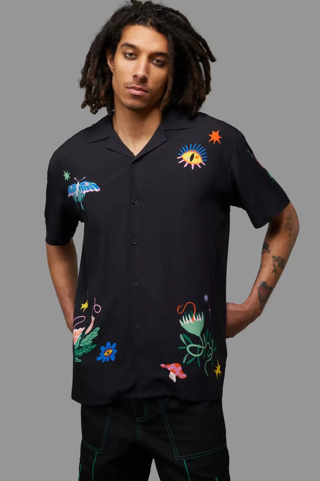 Shirts & Tees<Black Friday Night Garden Short Sleeve Shirt