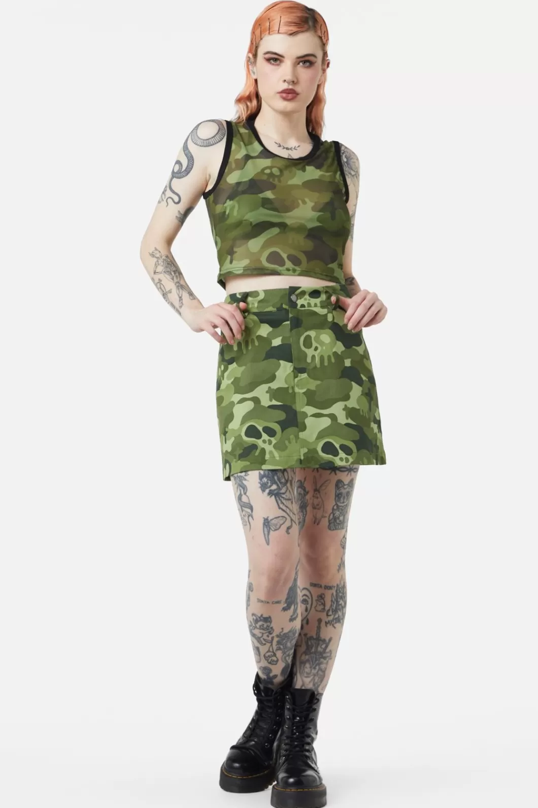 Blouses & Tops<Dangerfield Nook Of The Garden Camo Mesh Tank