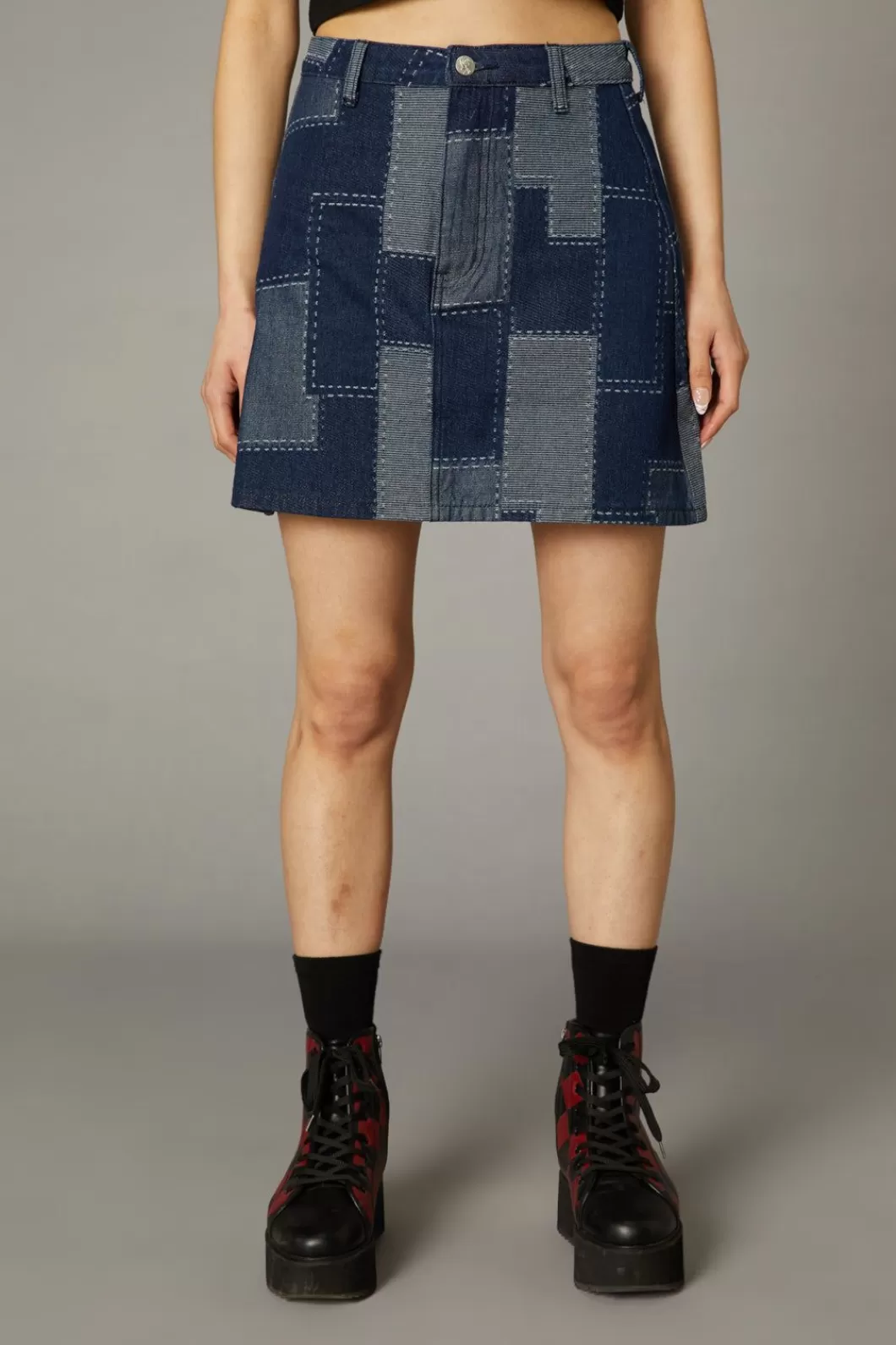 Skirts & Skorts<Black Friday Patchwork Denim Skirt