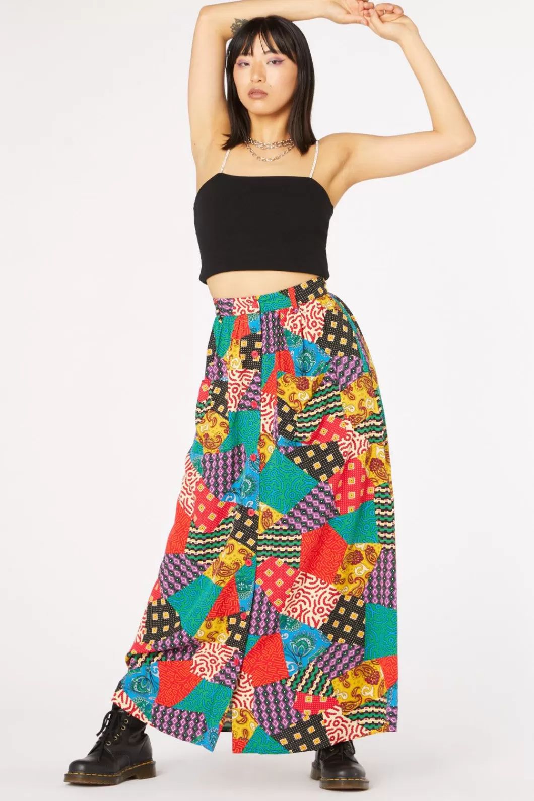 Skirts & Skorts<Dangerfield Patchwork Viscose Skirt