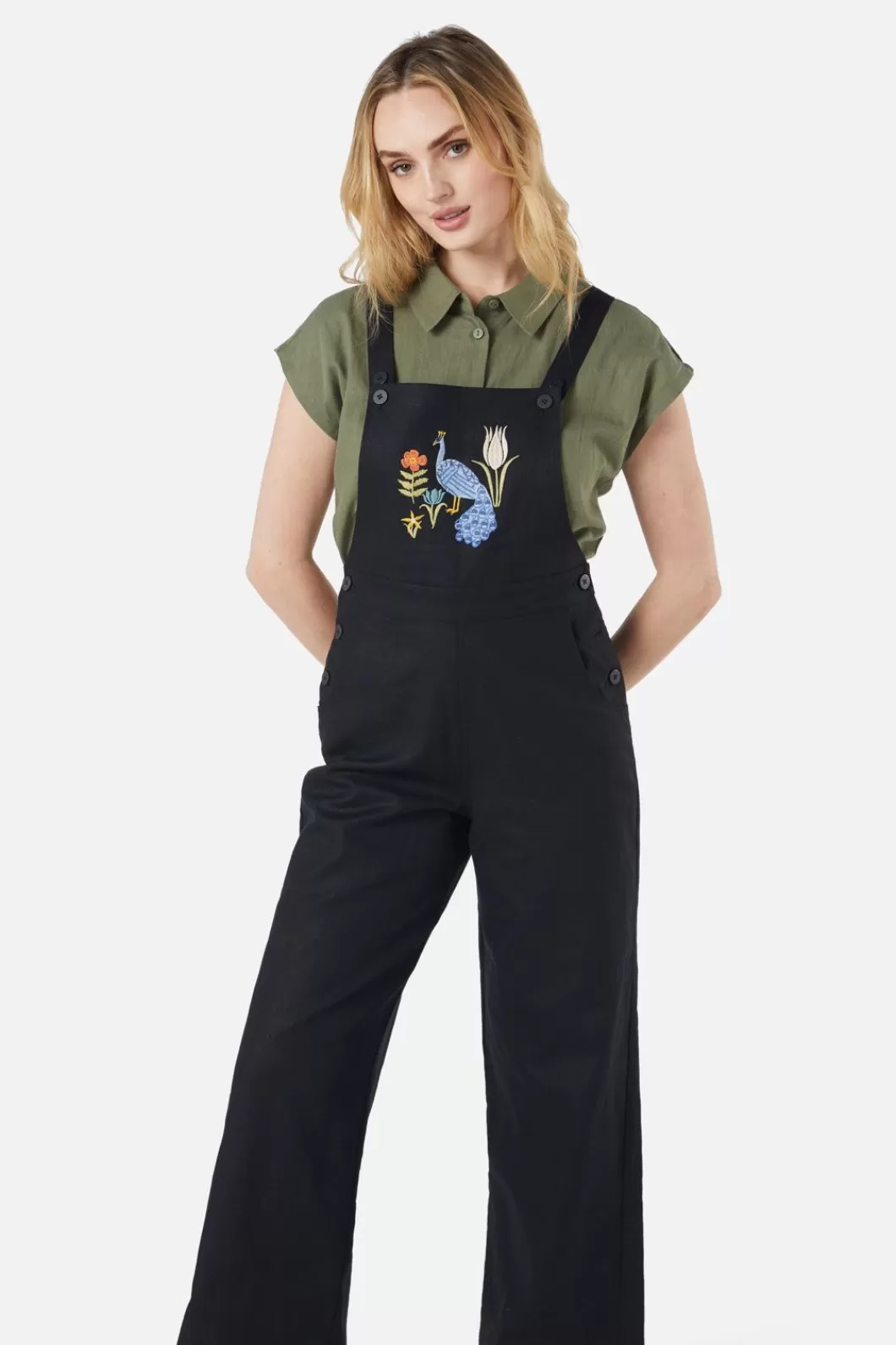 Pants & Jumpsuits<Princess Highway Peacock Emb Overalls