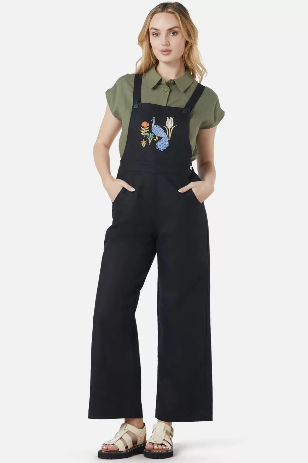 Pants & Jumpsuits<Princess Highway Peacock Emb Overalls