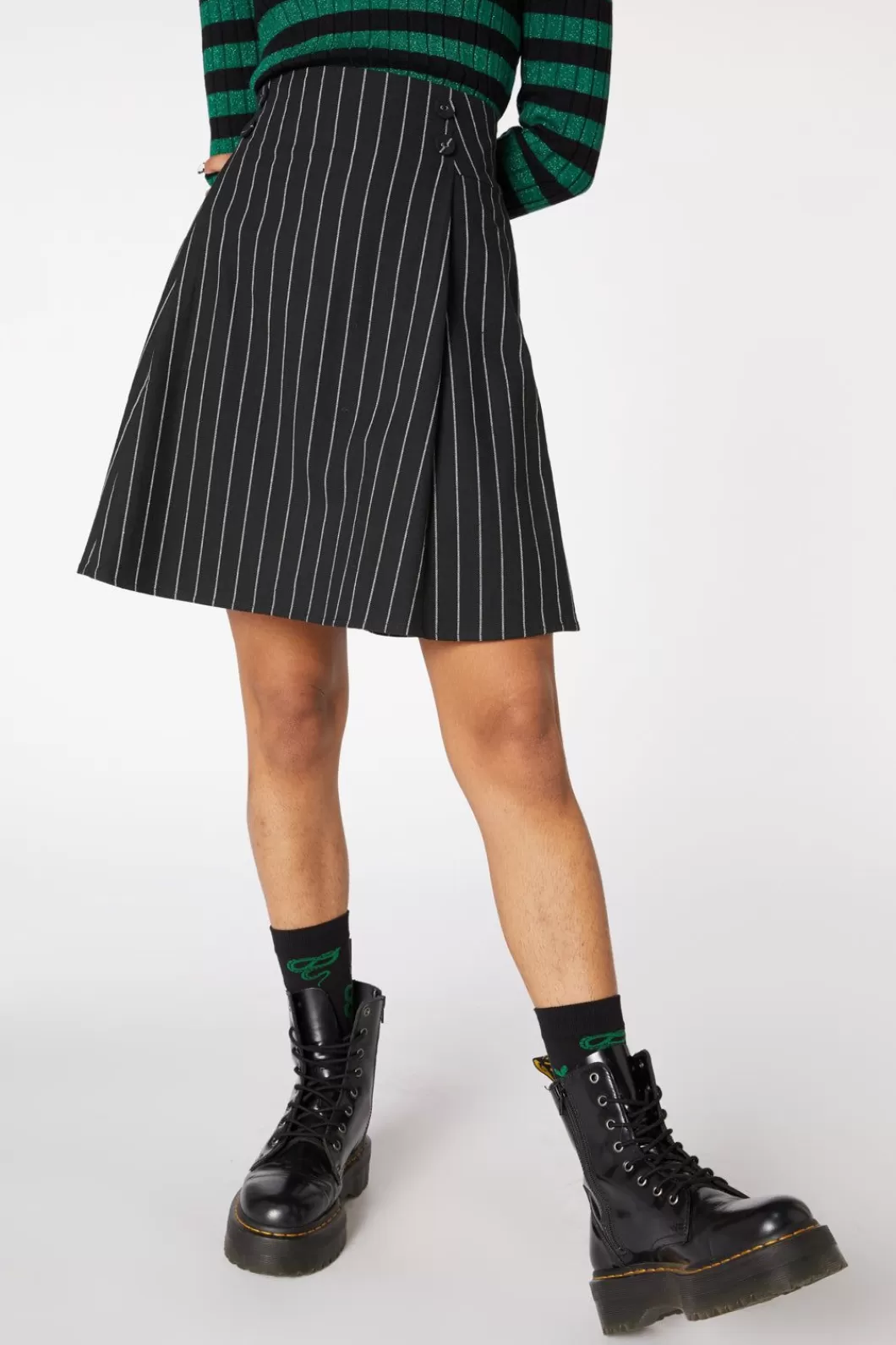 Skirts & Skorts<Dangerfield Pin Stripe Pleat Mini Skirt