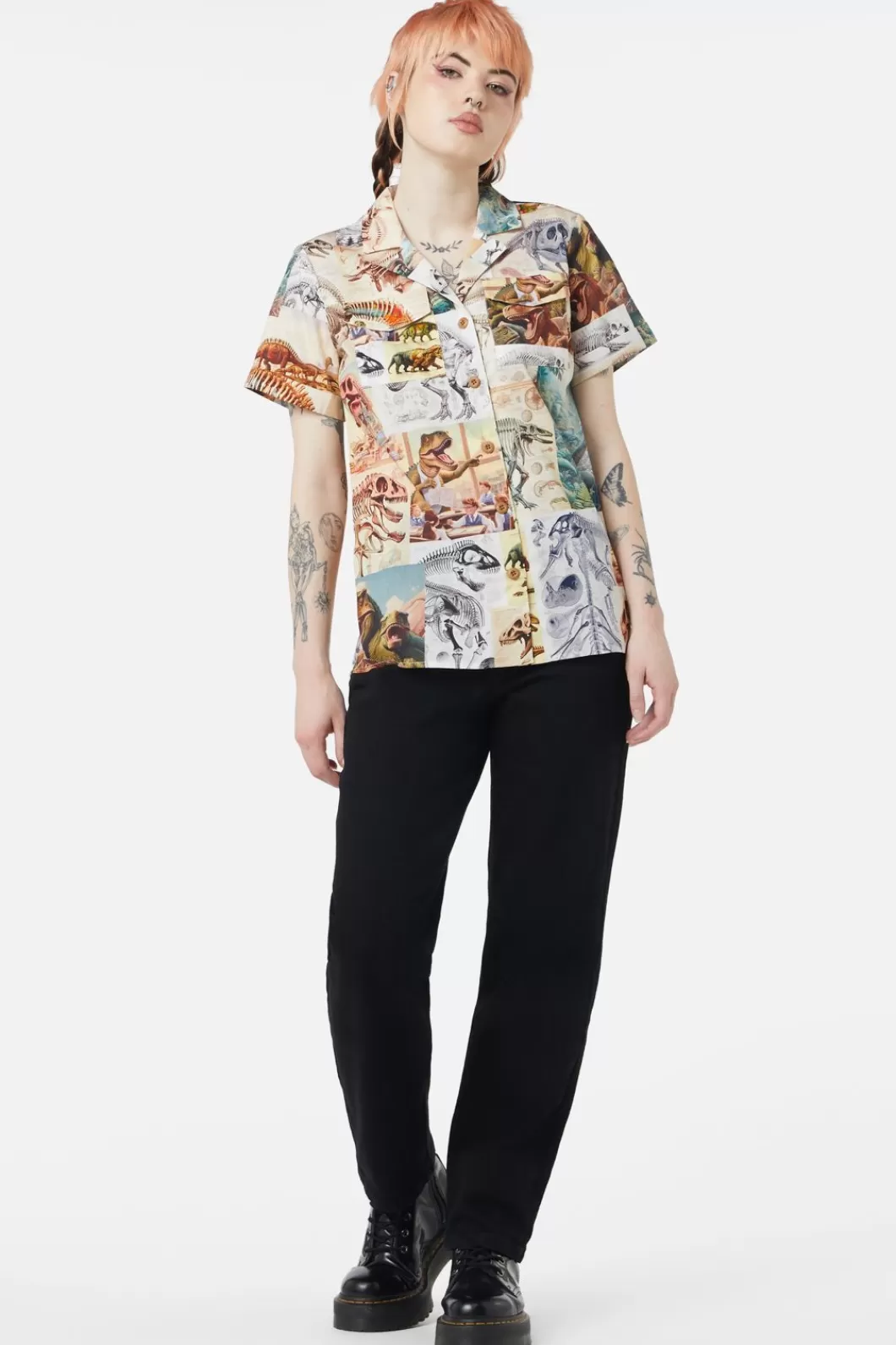 Blouses & Tops<Dangerfield Prehistoric Dino Tile Print Blouse