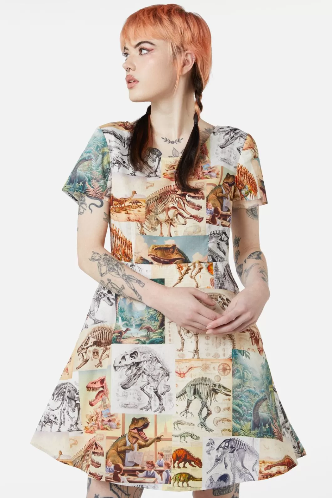 Dresses & Pinafores<Dangerfield Prehistoric Dino Tile Print Dress