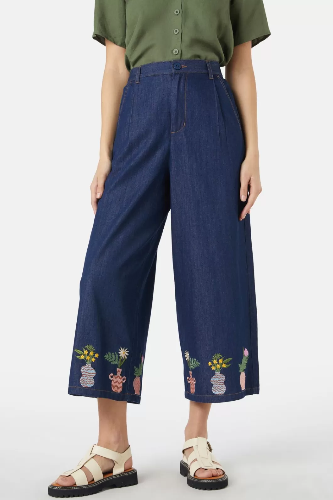 Pants & Jumpsuits<Princess Highway Pretty Vases Emb Pant