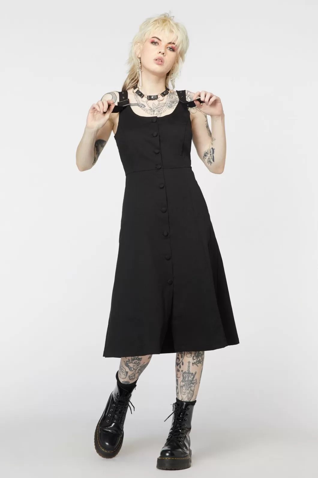 Dresses & Pinafores<Dangerfield Punk Buckle Midi Pinafore