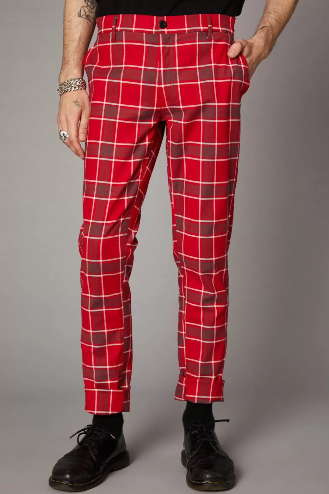 Pants & Shorts<Black Friday Punk Red Tartan Unisex Pant