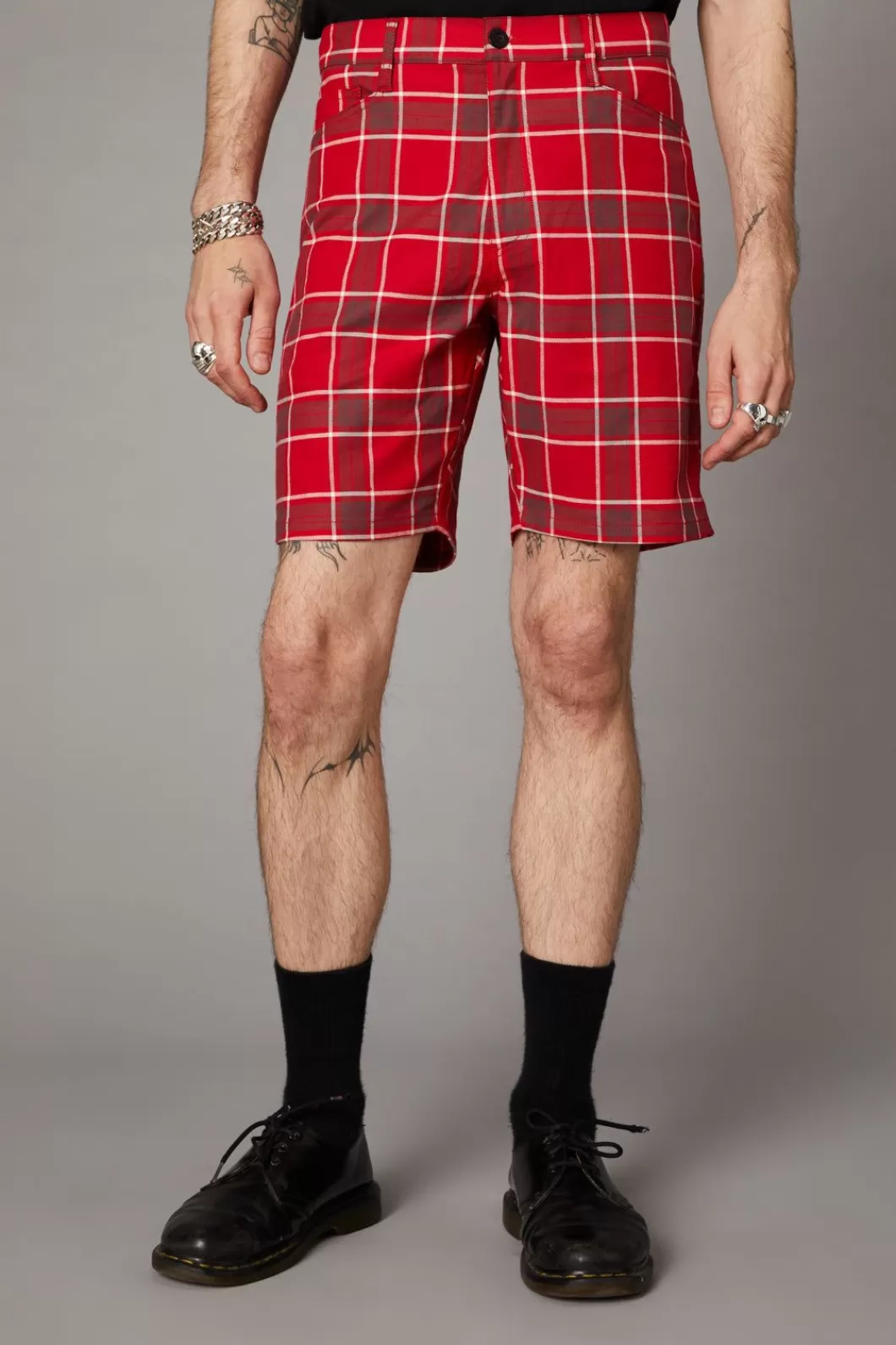 Pants & Shorts<Black Friday Punk Red Tartan Unisex Short