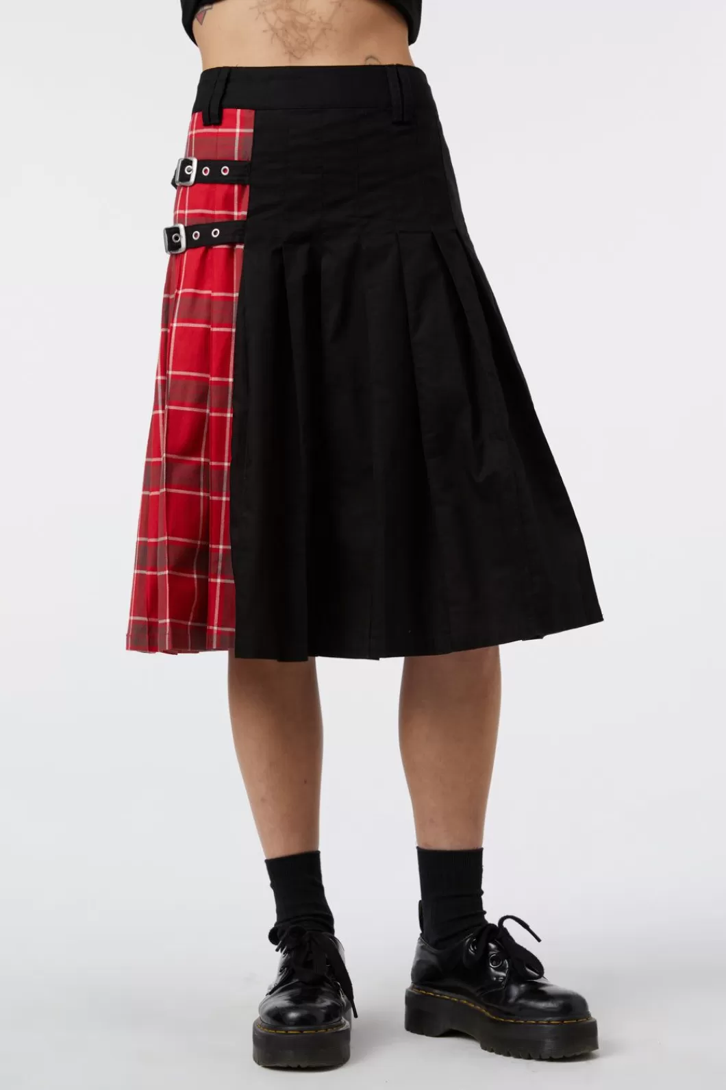 Pants & Shorts<Black Friday Punk Red Tartan Unisex Skirt