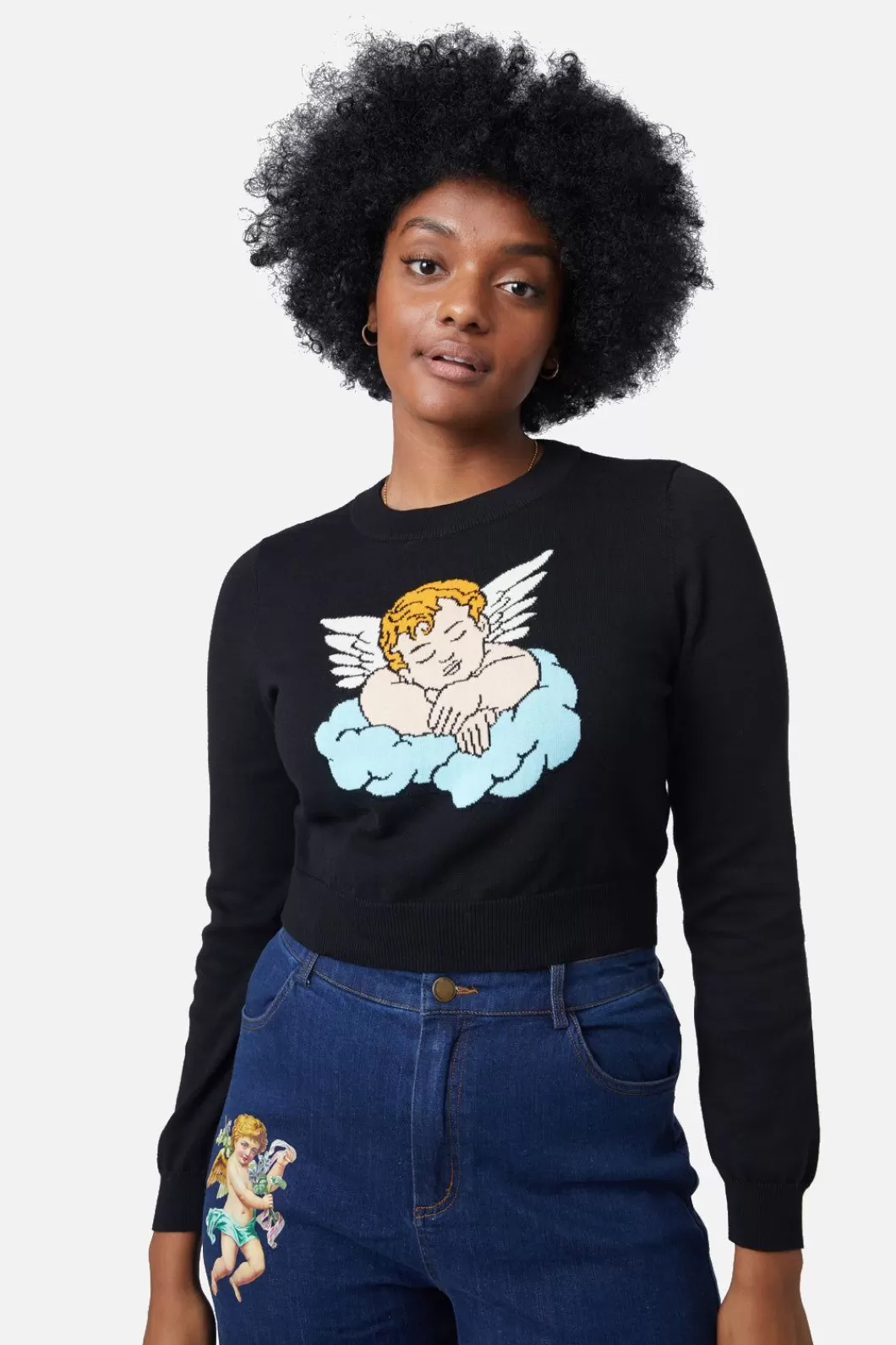 Knitwear & Cardis<Dangerfield Quirky Cherub Cotton Knit