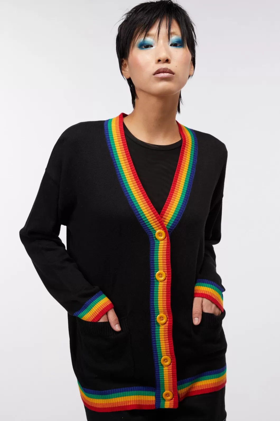 Knitwear & Cardis<Dangerfield Rainbow Ringer Cardi