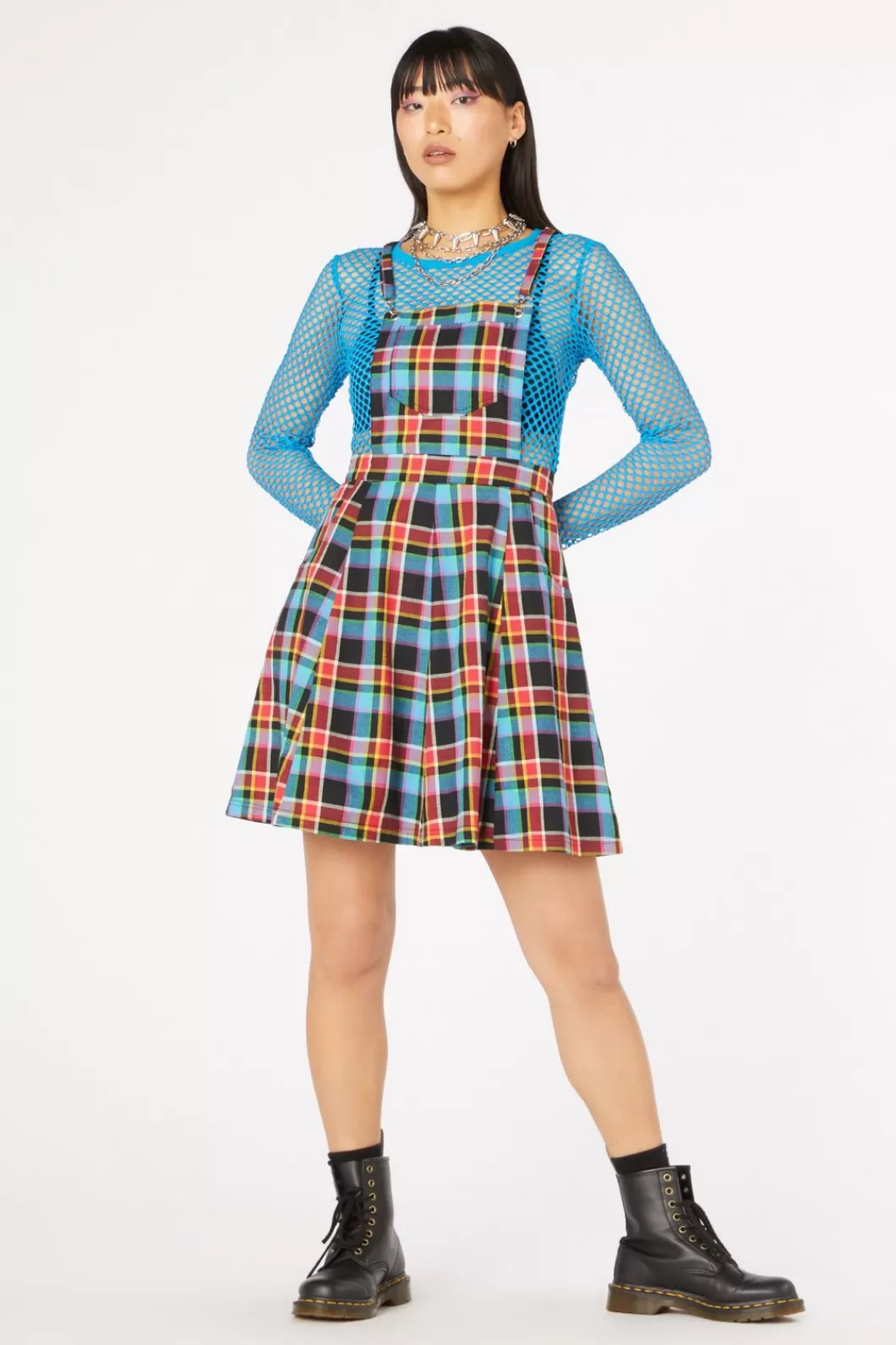 Dresses & Pinafores<Dangerfield Rainbow Tartan Pinafore