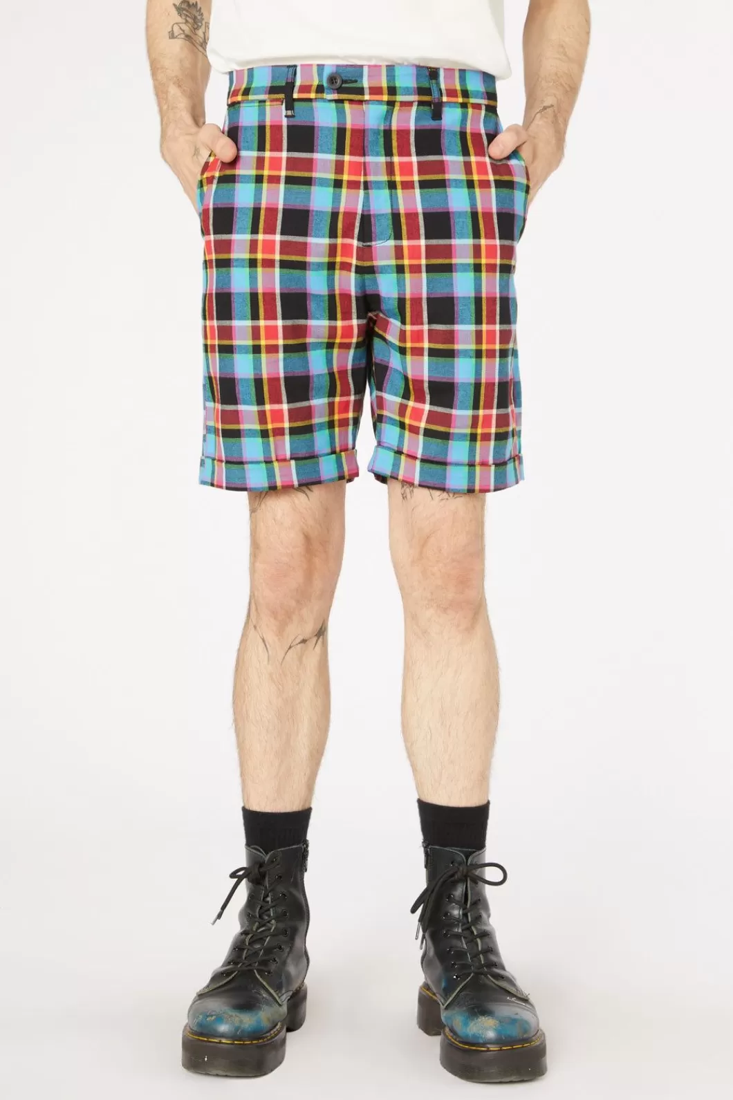 Pants & Shorts<Dangerfield Rainbow Tartan Twill Short