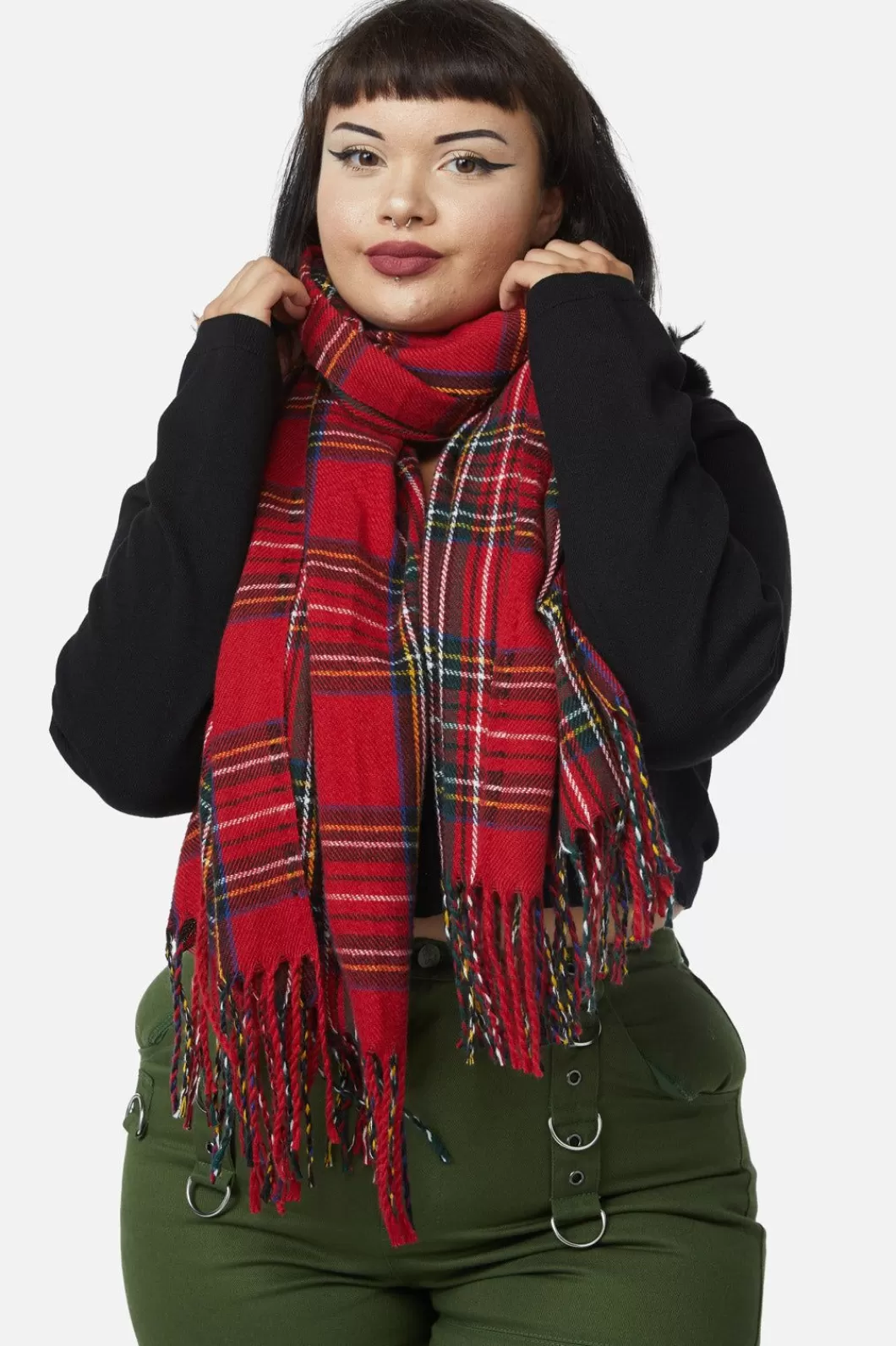 Scarves & Bandanas<Dangerfield Red Tartan Scarf