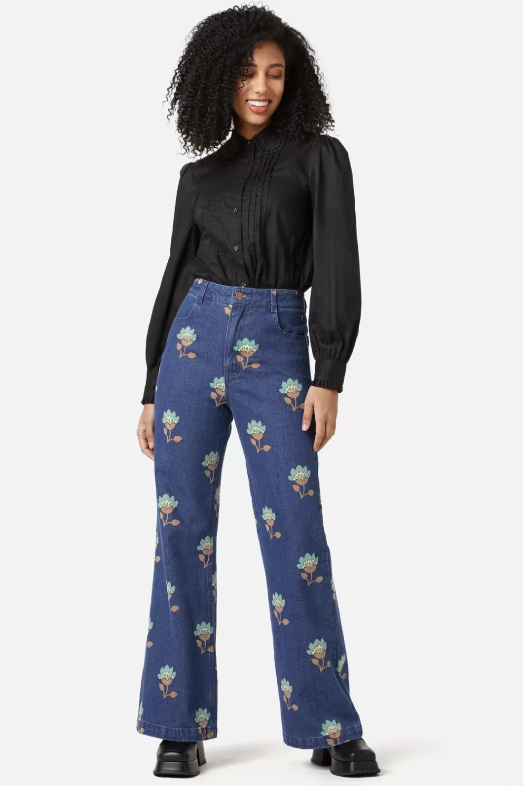 Pants & Jumpsuits<Princess Highway Retro Flora Flare Jean