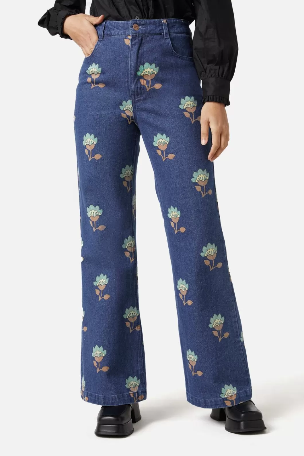 Pants & Jumpsuits<Princess Highway Retro Flora Flare Jean