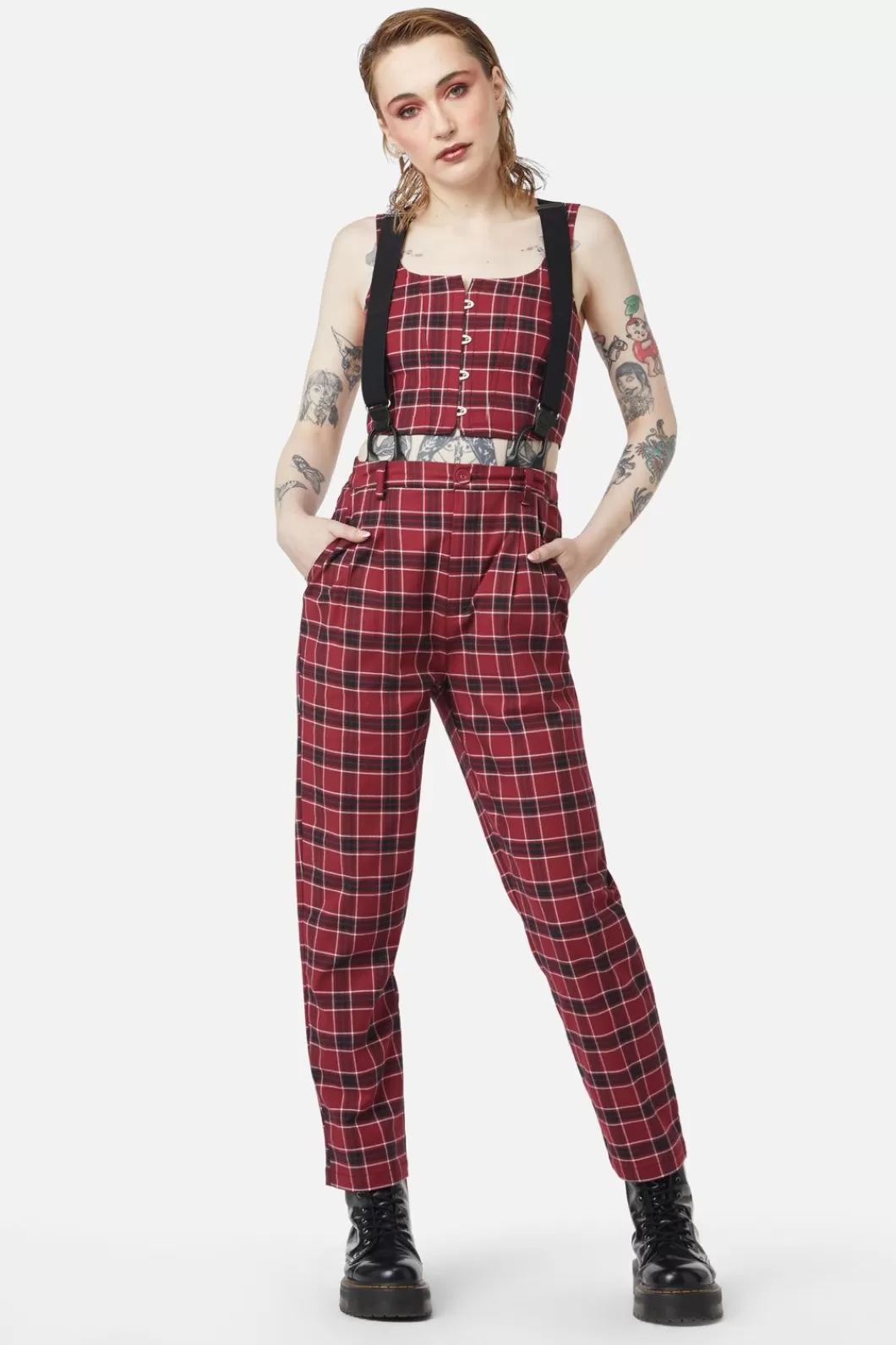 Pants & Jumpsuits<Dangerfield Revenge Tartan Brace Trouser