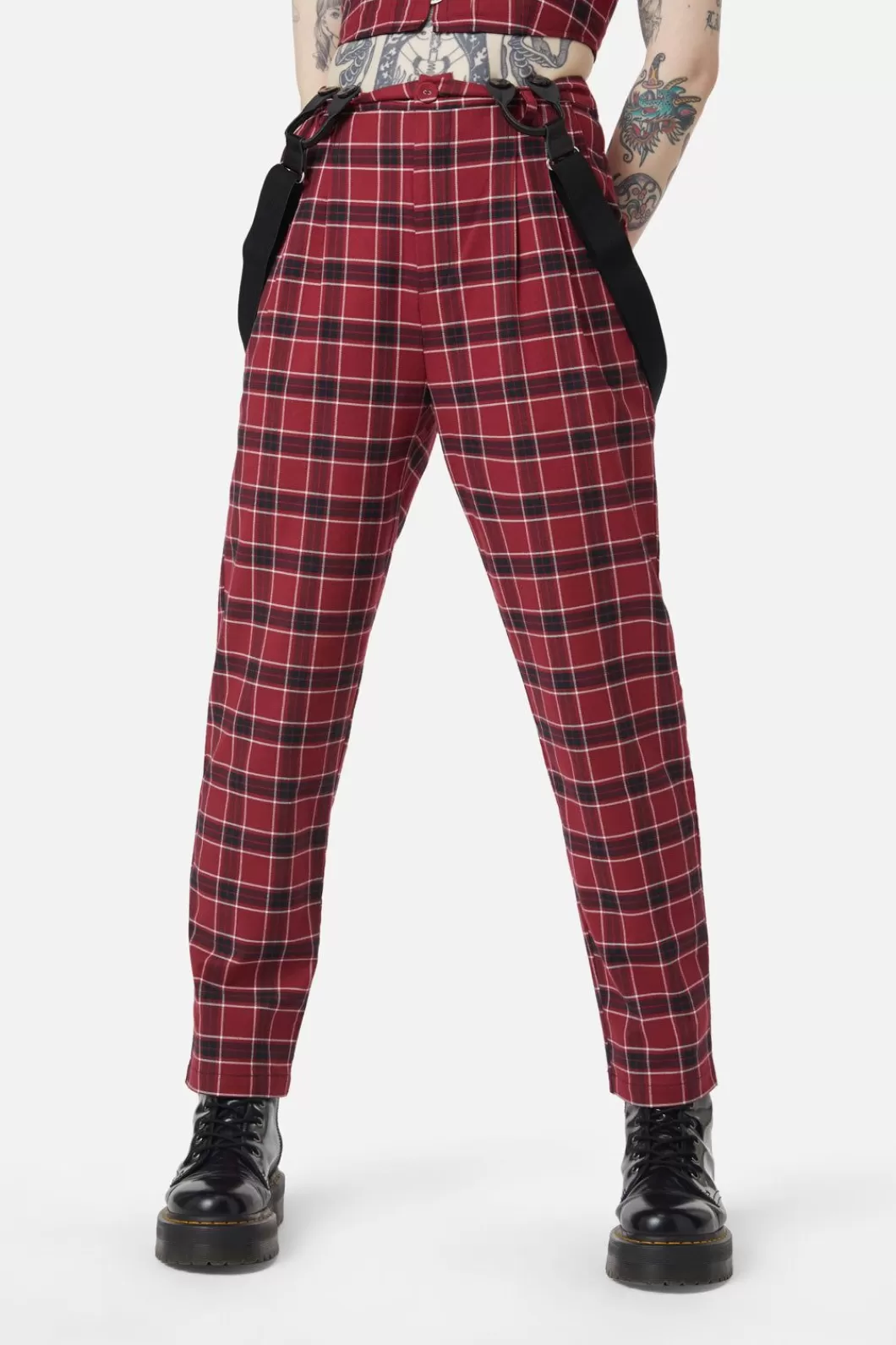 Pants & Jumpsuits<Dangerfield Revenge Tartan Brace Trouser