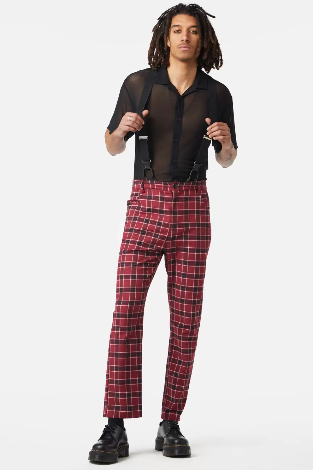 Pants & Shorts<Dangerfield Revenge Tartan Brace Trousers