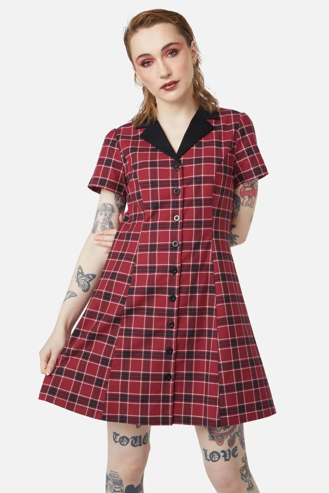 Dresses & Pinafores<Dangerfield Revenge Tartan Collar Dress