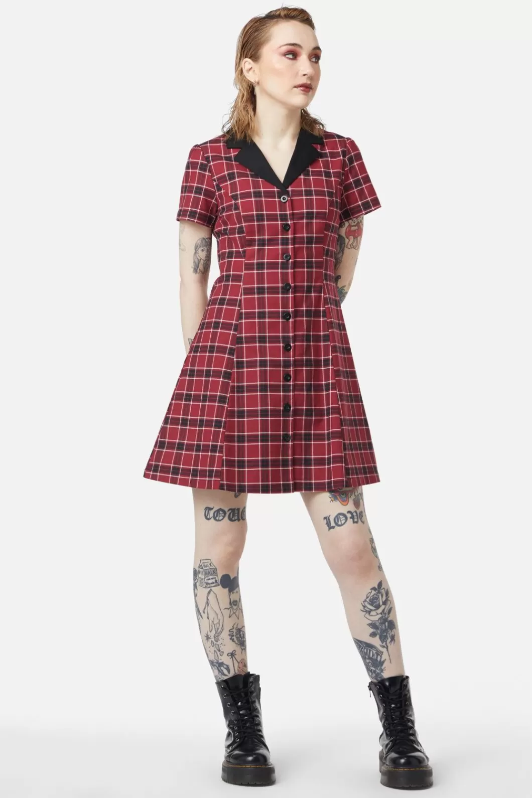 Dresses & Pinafores<Dangerfield Revenge Tartan Collar Dress