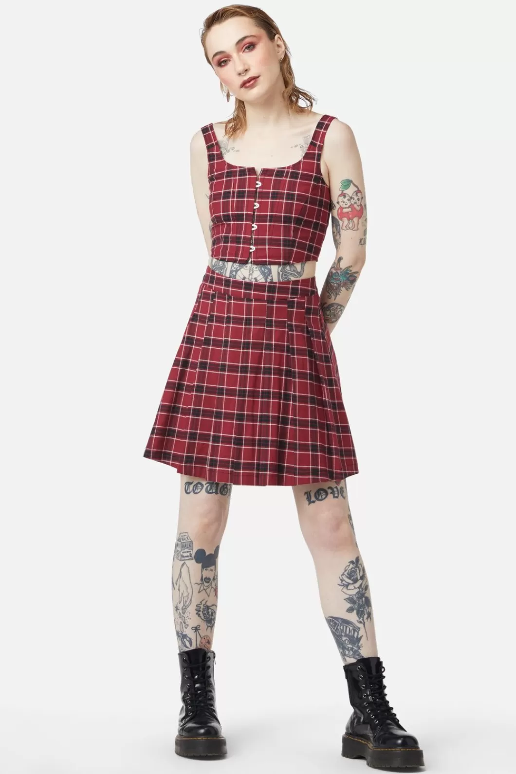 Skirts & Skorts<Dangerfield Revenge Tartan Pleated Skirt