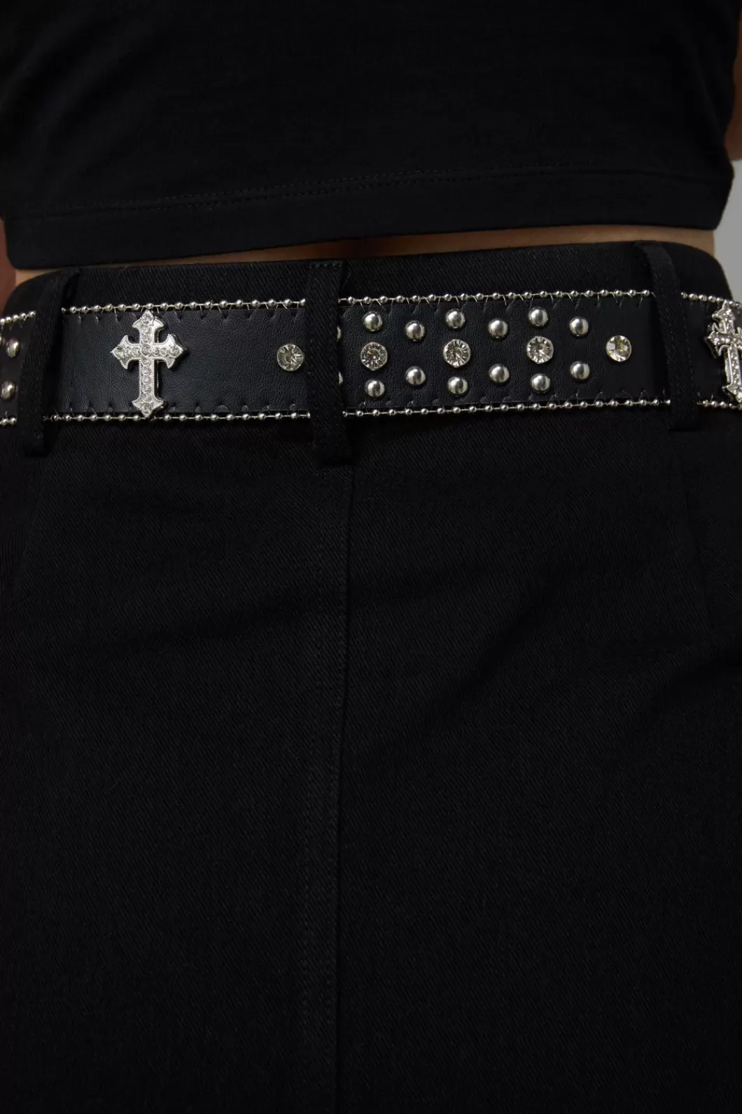 Belts & Harnesses<Black Friday Rhinestoned Cross Belt